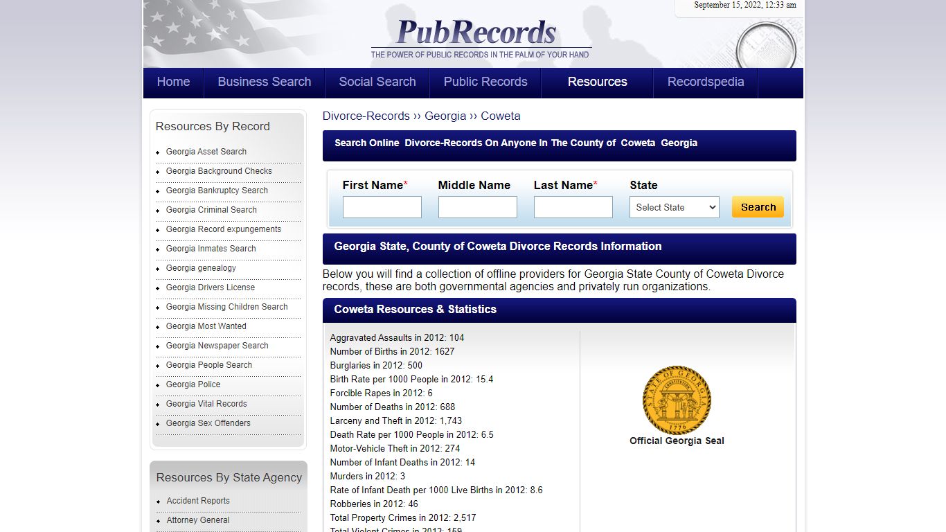 Coweta County, Georgia Divorce Records